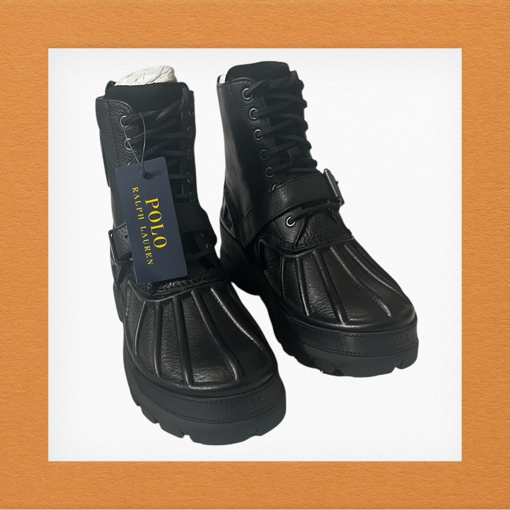 Polo Ralph Lauren Men's Black Leather Oslo High Casual Boots